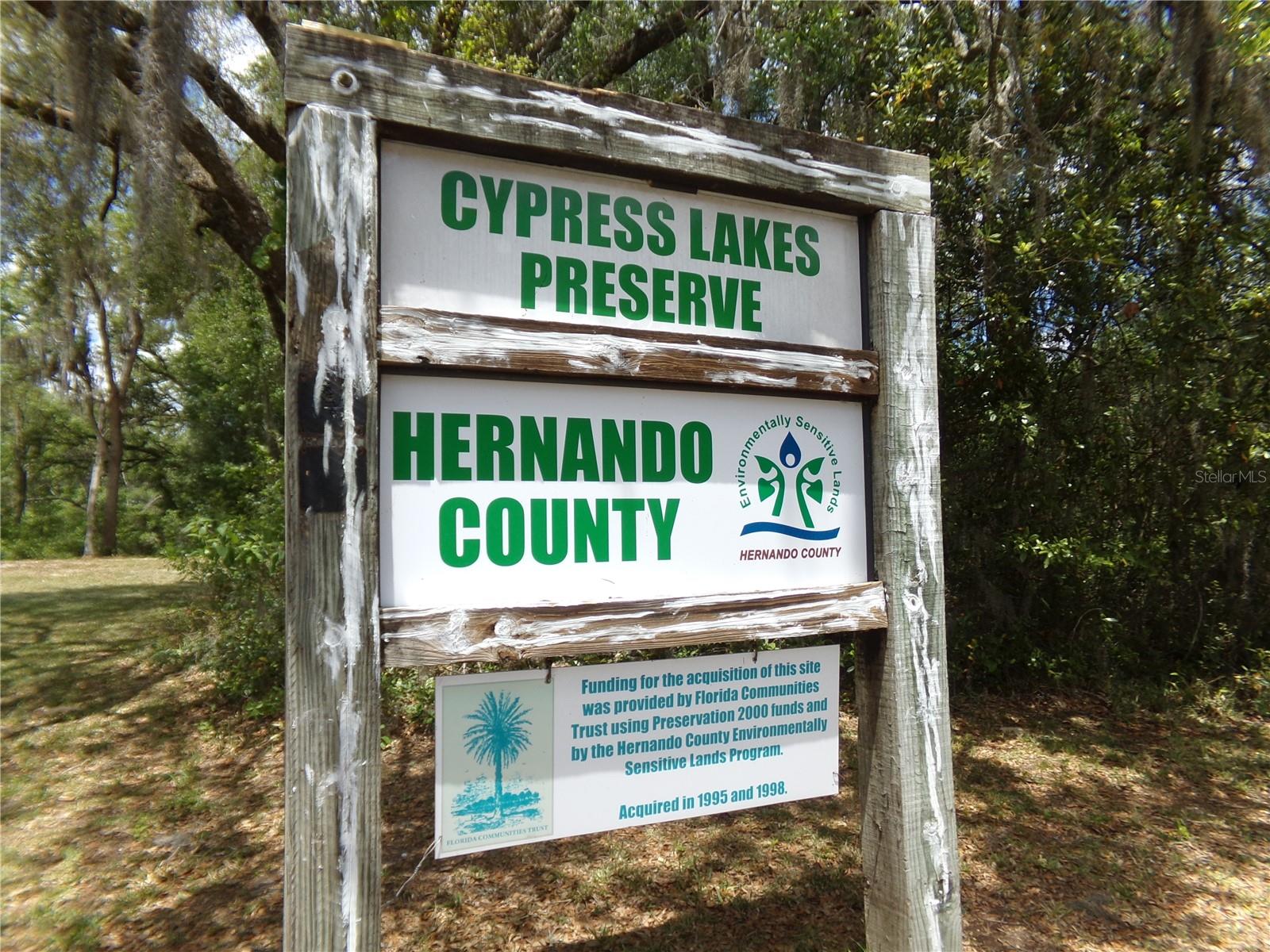 About 2 Miles to Cypress Creek Preserve with Natural Trails for Wildlife Viewing and Walking