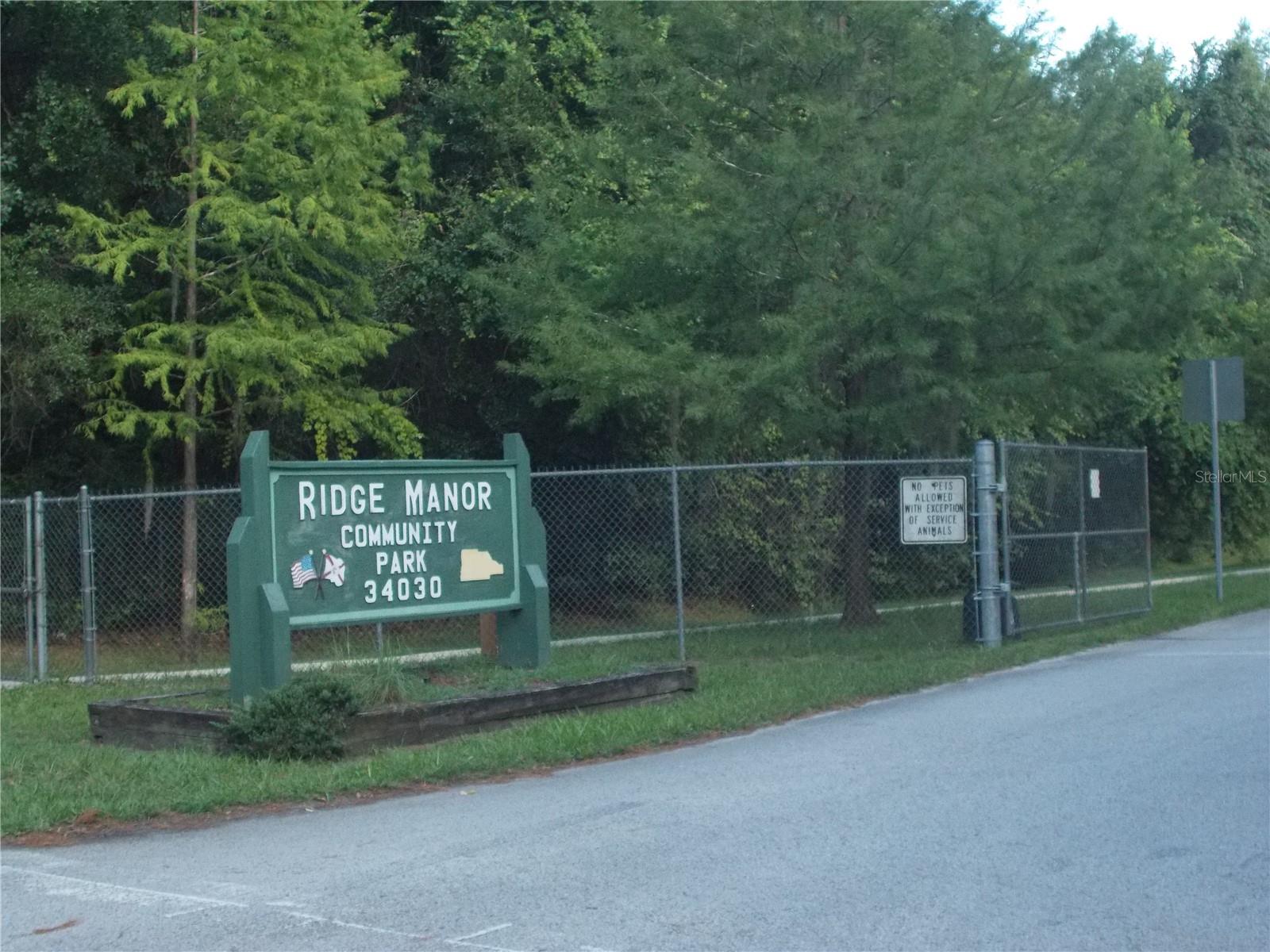 About 2 Miles to Ridge Manor Community Park with Ball Fields, Pavillions, Playground and Walking Trail