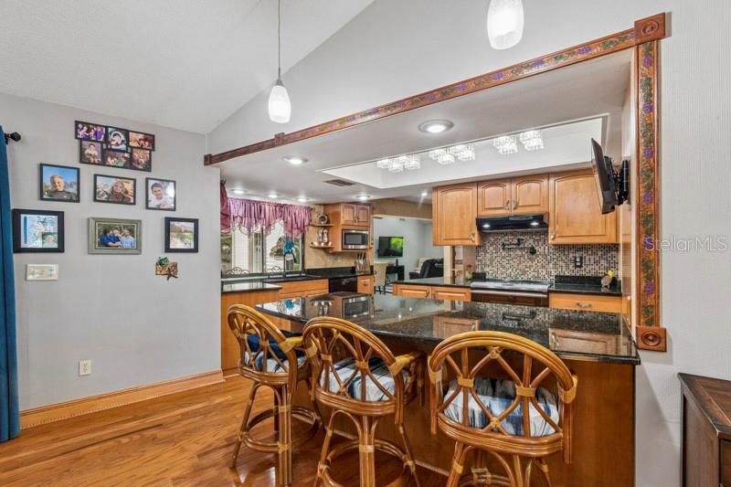 Breakfast bar and open family gathering space