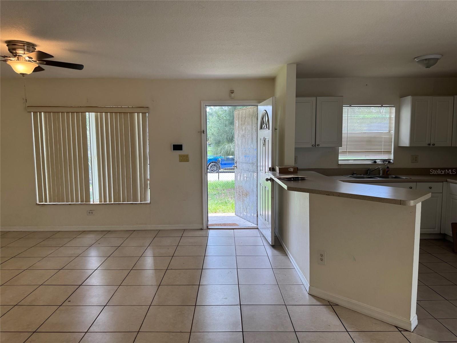 Open space living room and kitchen