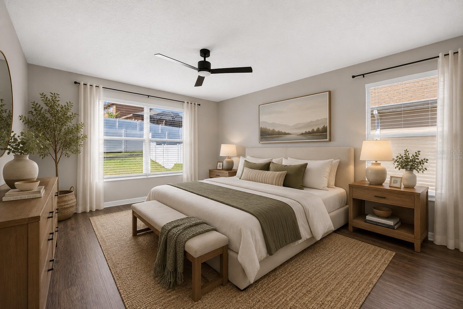 Virtually Staged Downstairs Primary Suite