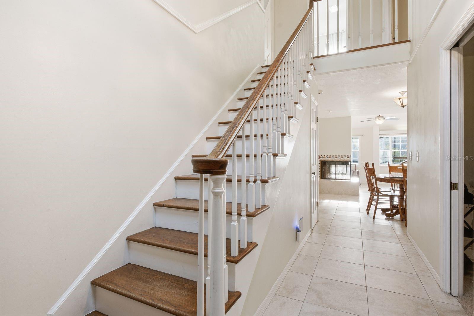 The upstairs offers 4 bedrooms