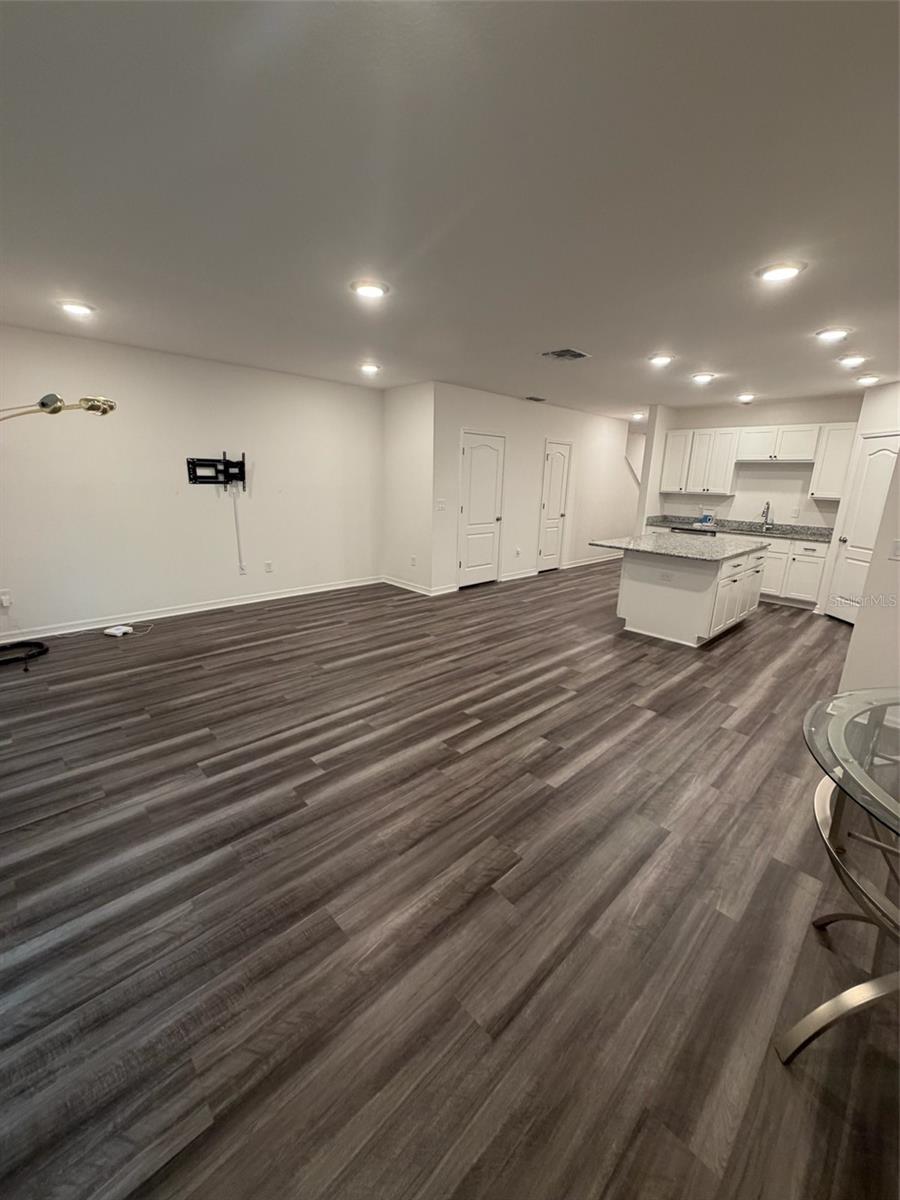 open living/dining/kitchen