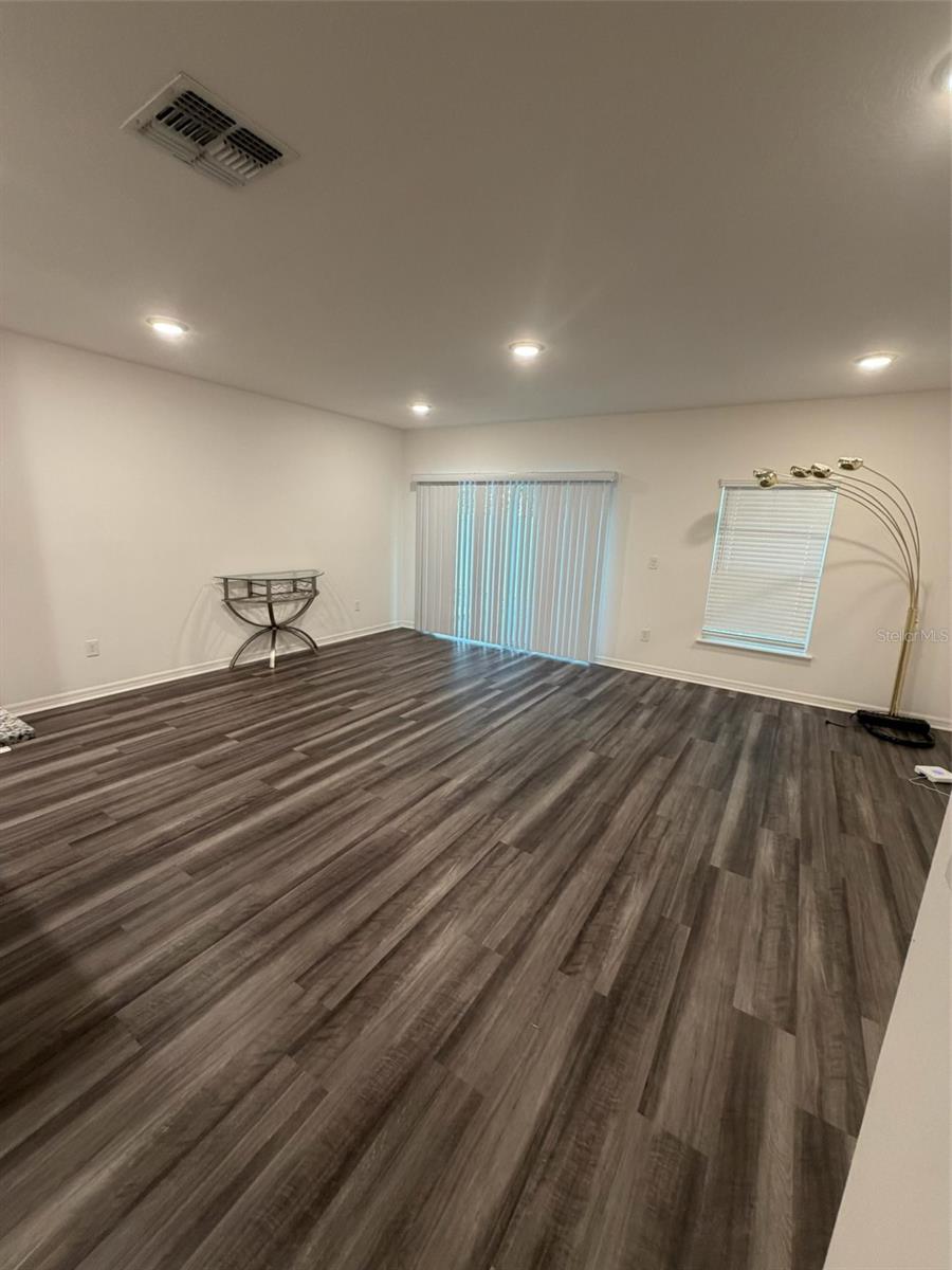 living room with sliders