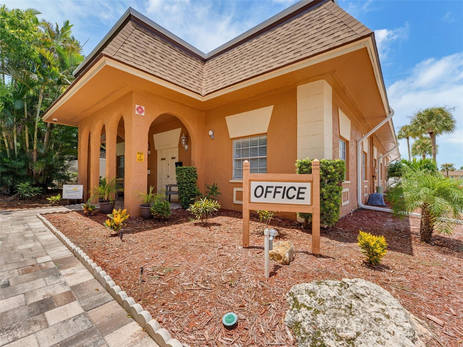Office, Clubhouse with library, kitchen, pool table and ping pond table. fenced in pool outside of clubhouse