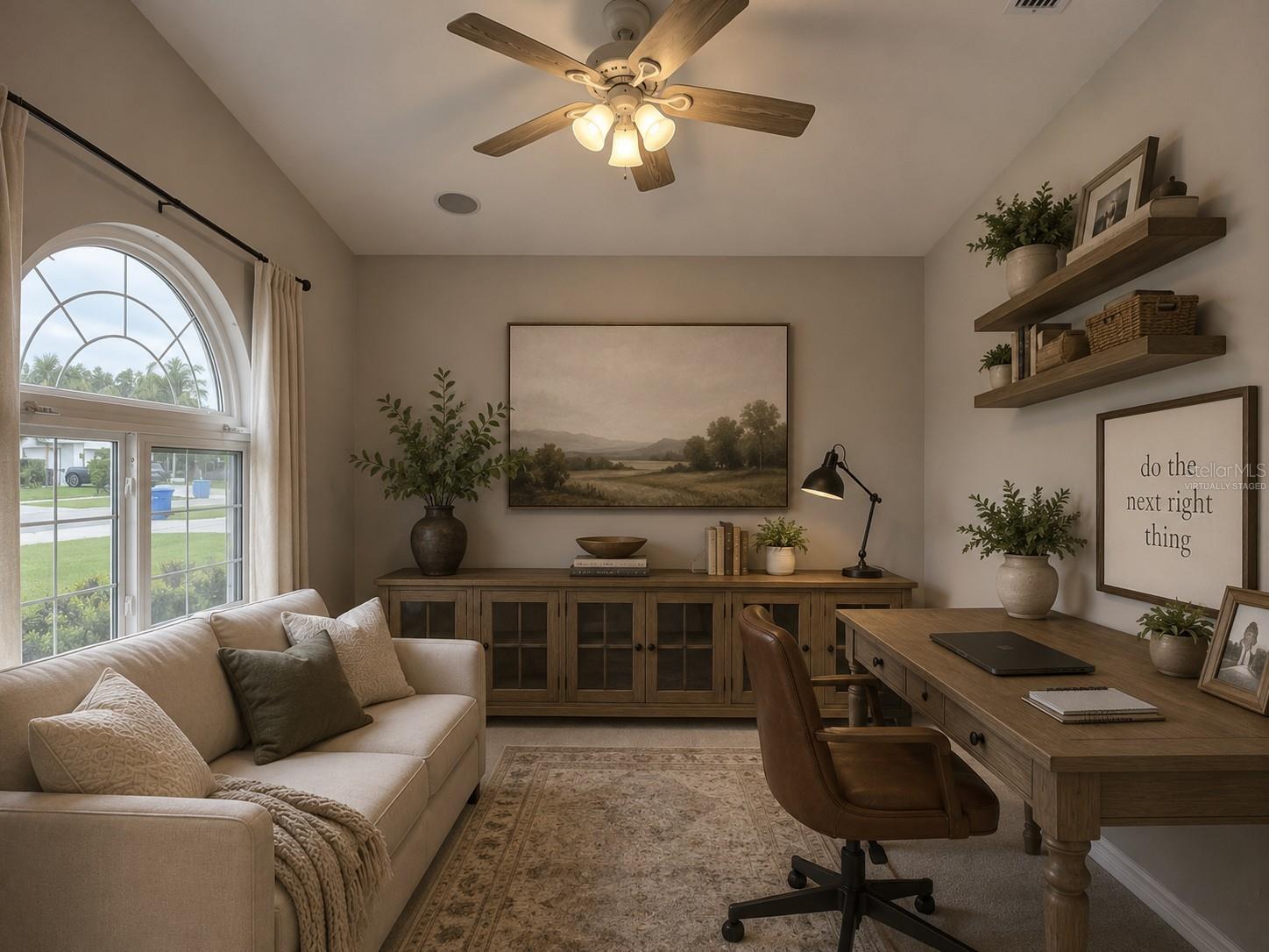 Virtually Staged Den/Home Office