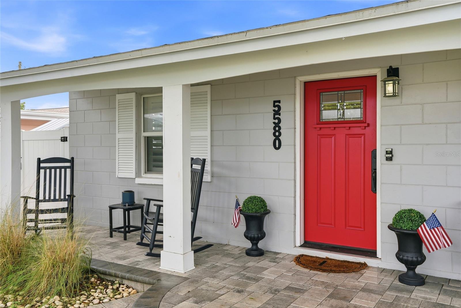 Inviting covered Front porch