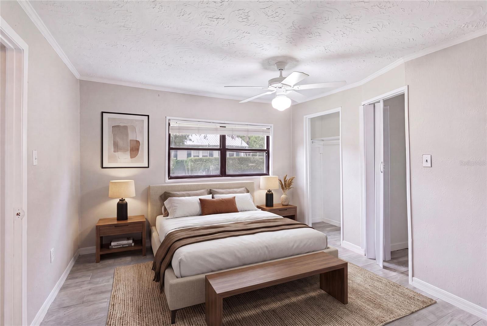 downstairs bedroom with private bath.