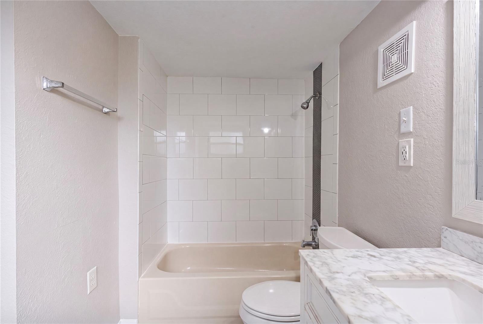 updated tile in bathroom