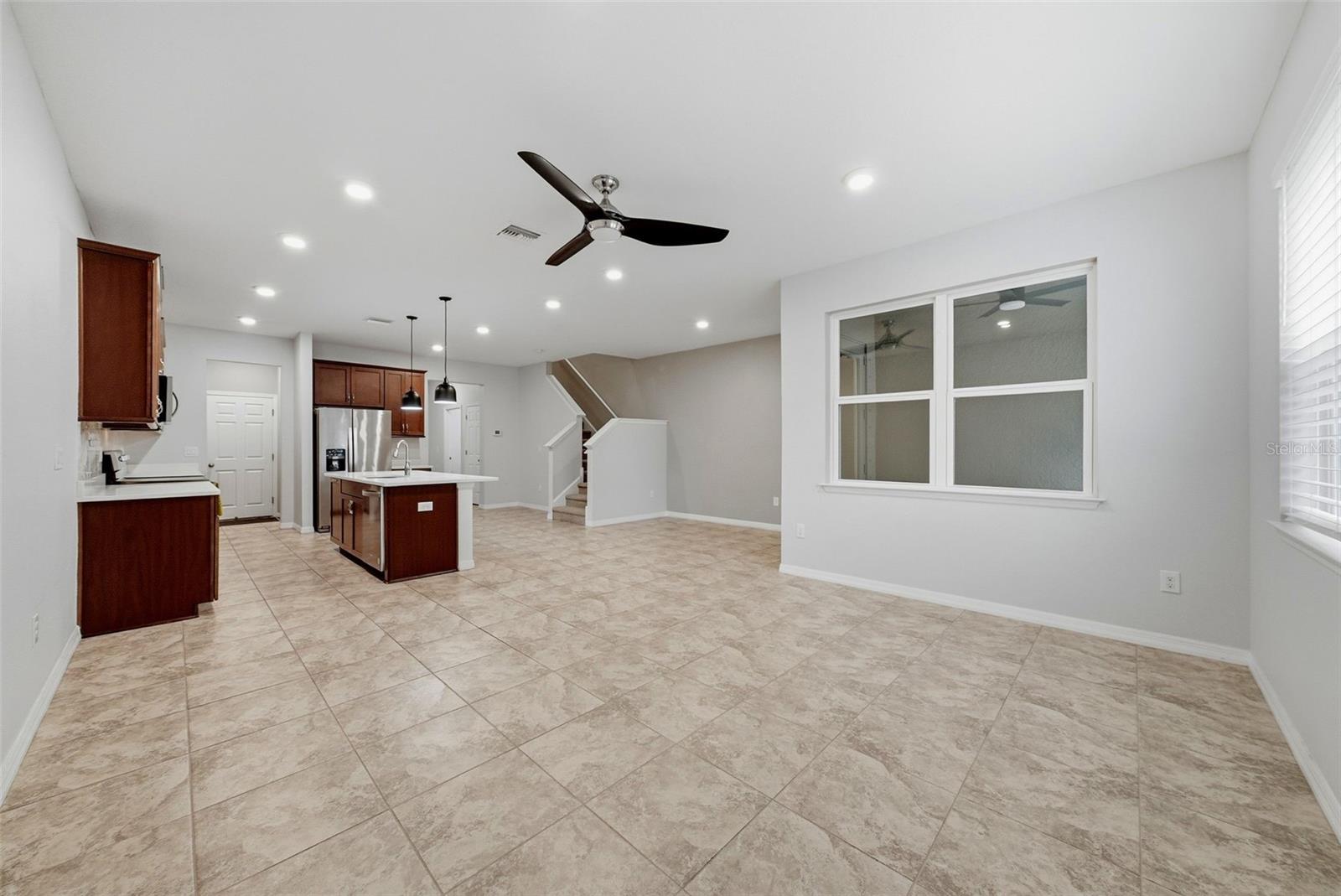 The open floor plan is great for family living