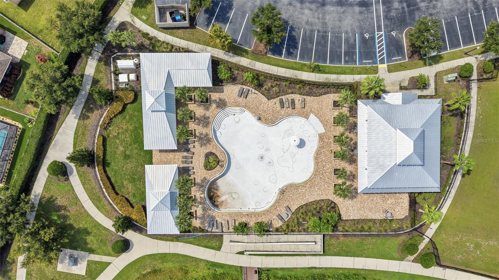 The larger pool is receiving maintenance