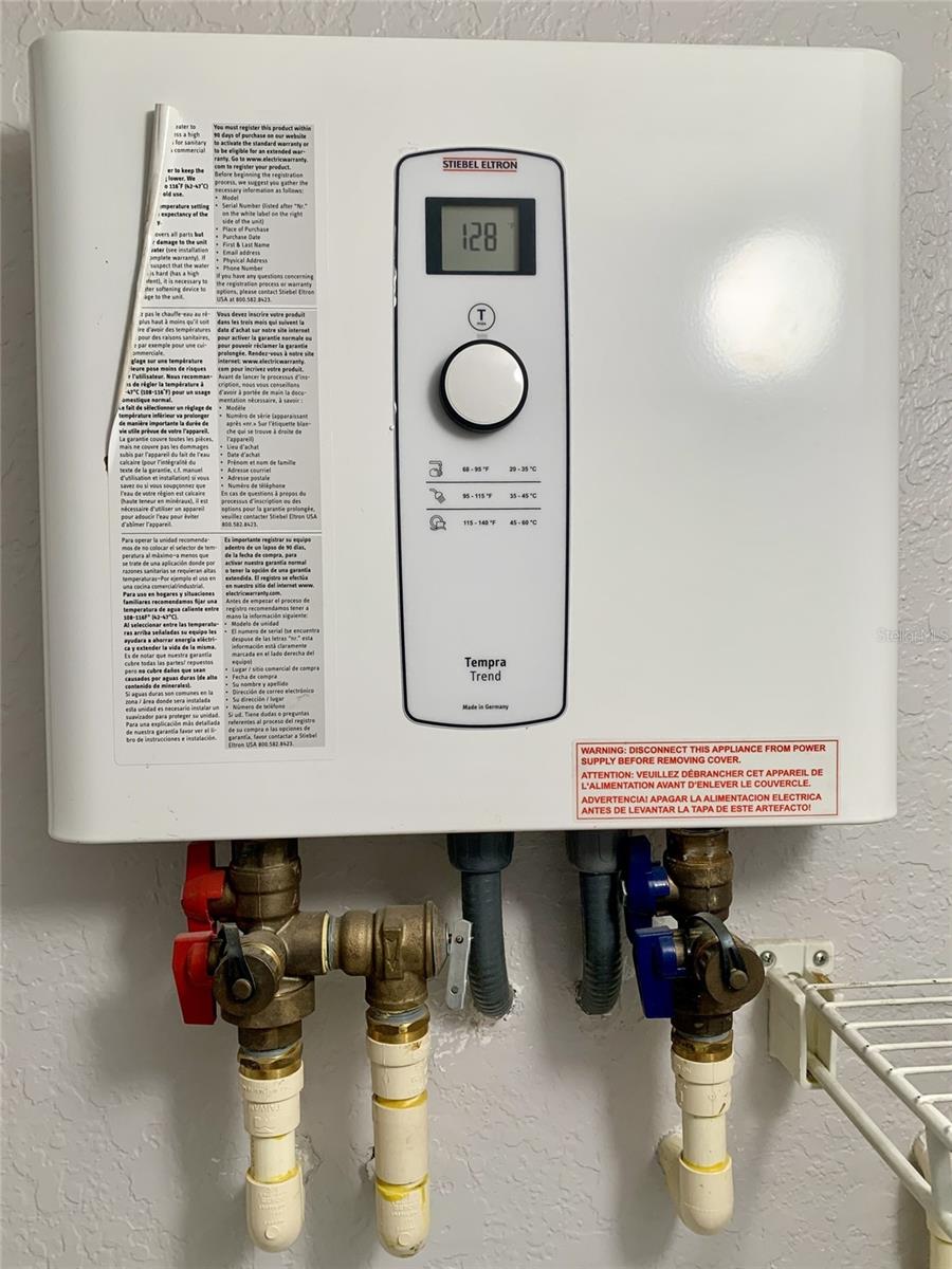 On demand water heater in laundry room