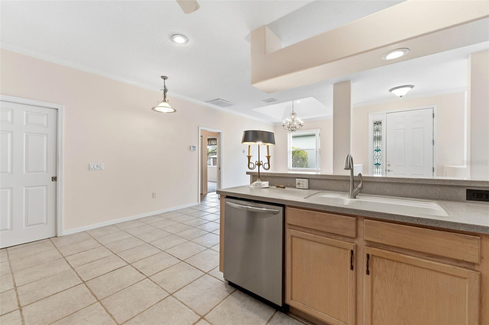 While cooking, you can still enjoy company in your open kitchen.