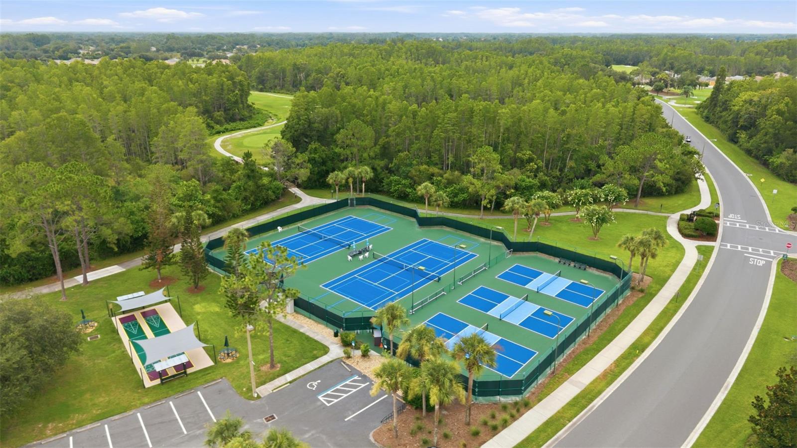 Shuffleboard, tennis, and pickleball are available at your leisure.