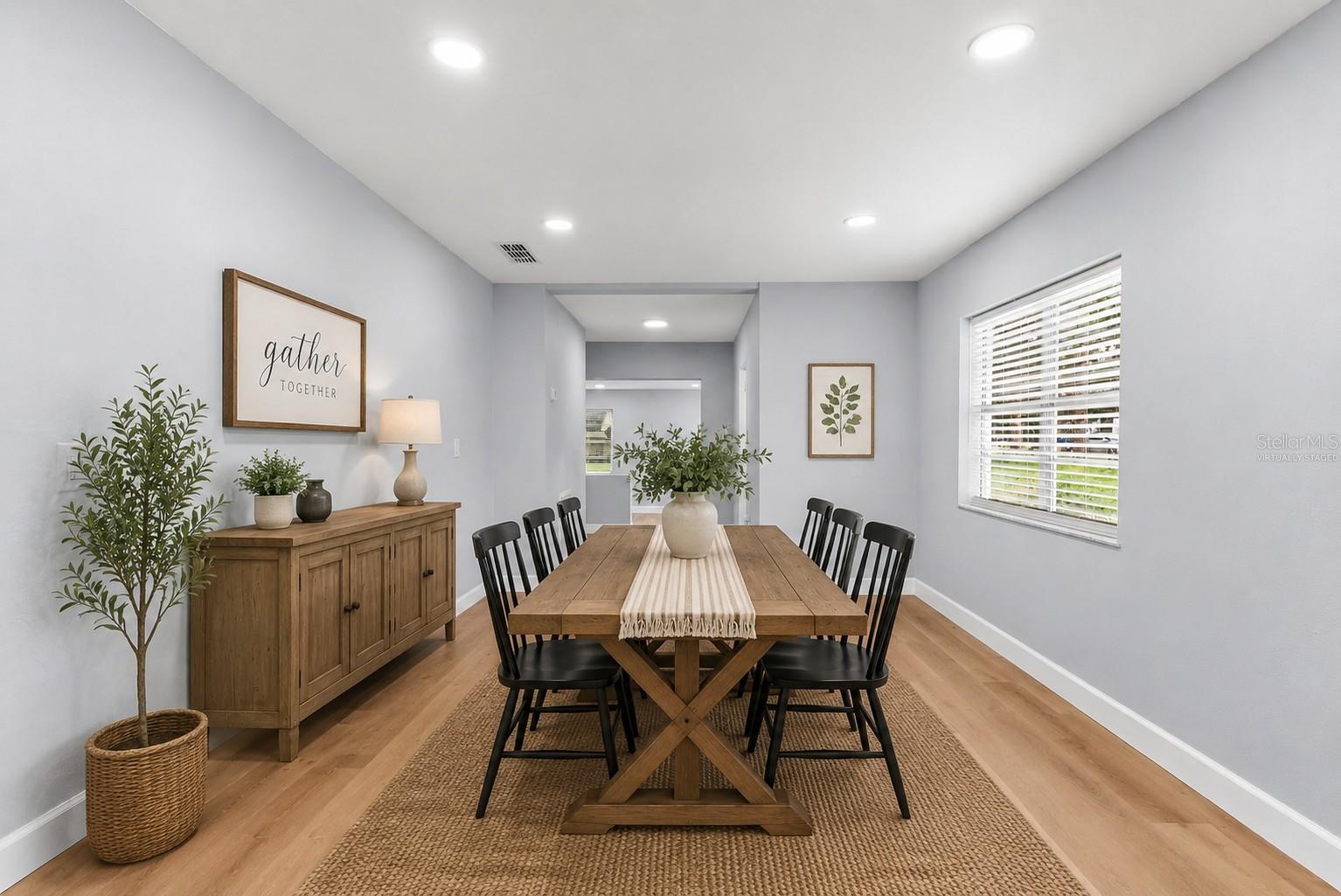 dining room virtually staged