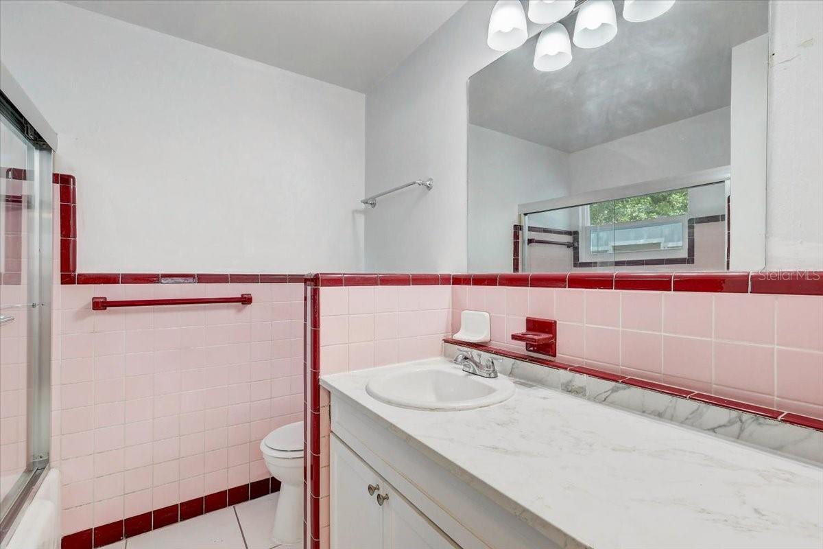 Hall bathroom with extra large vanity