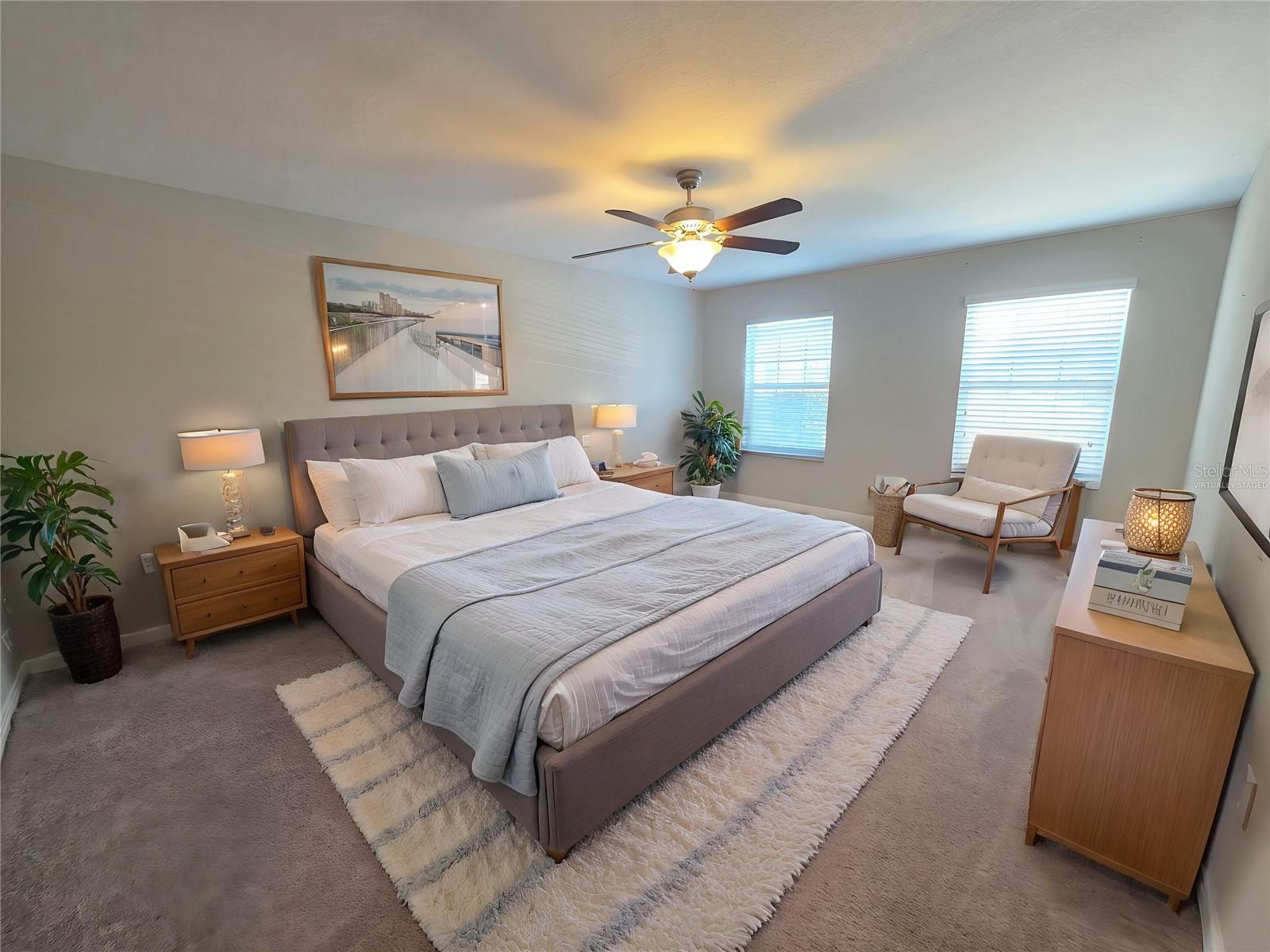 Virtually Staged Primary Bedroom