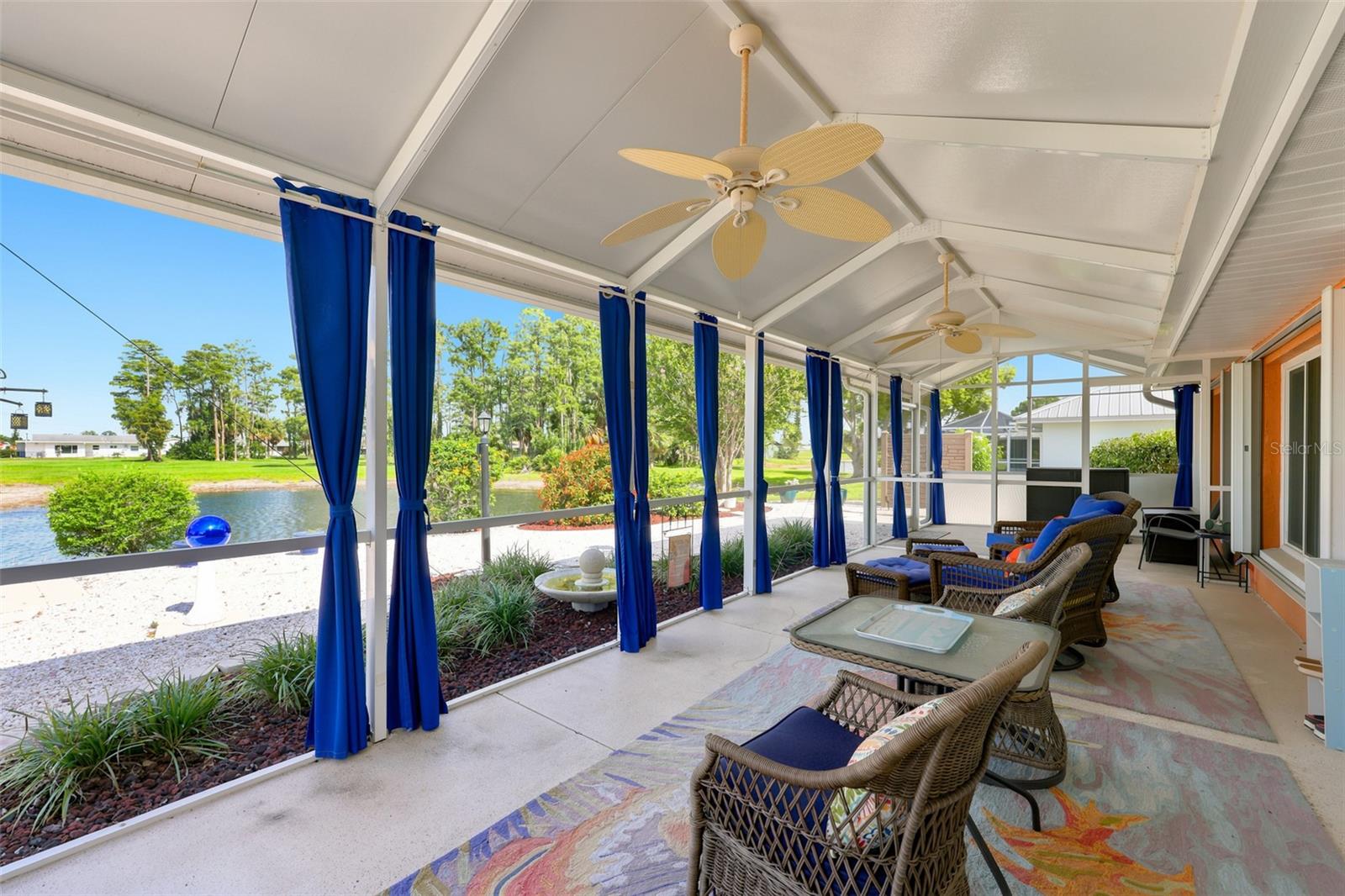 Covered Lanai with Ceiling Fans