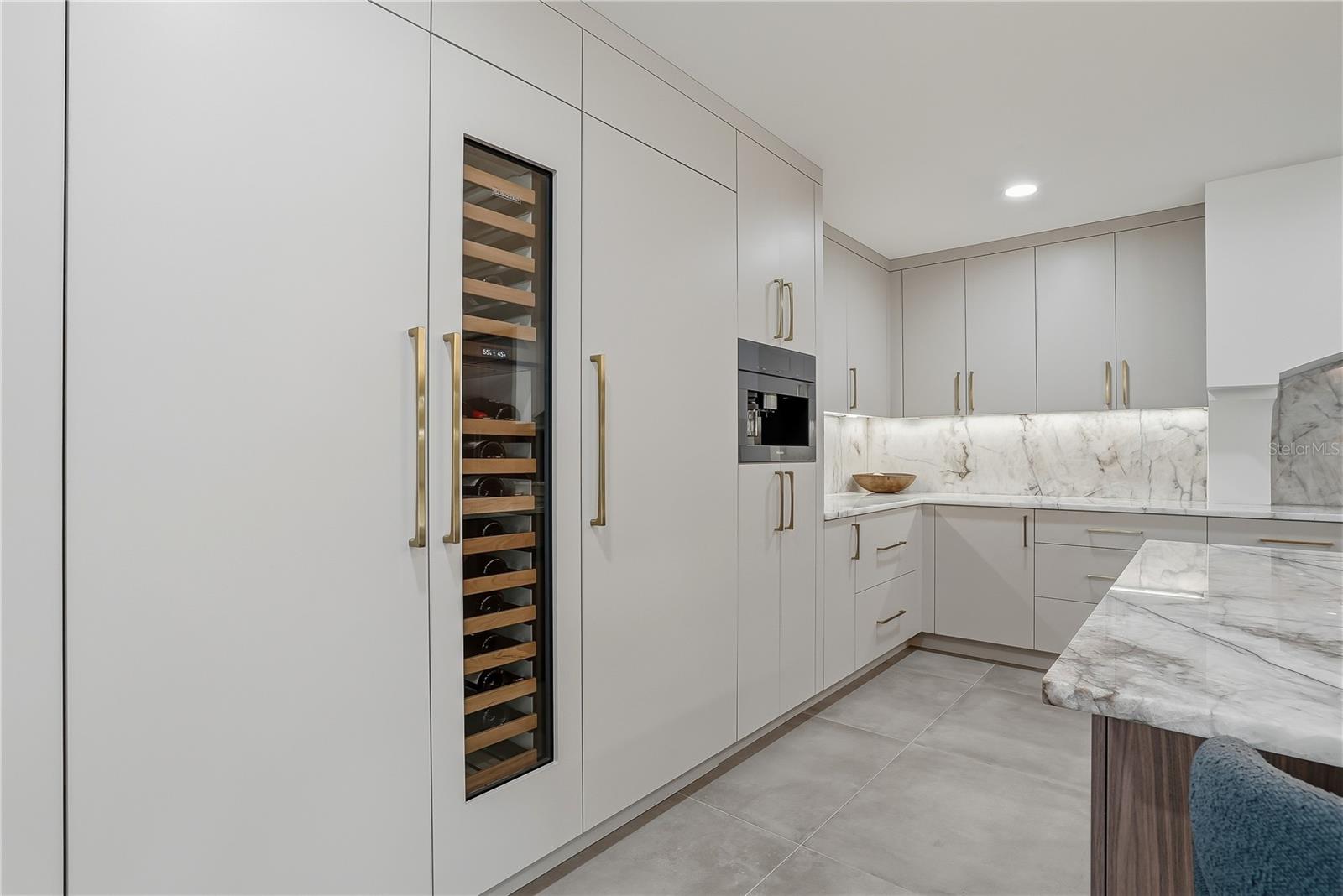 Sub Zero Refrigerators and Miele Coffee Maker