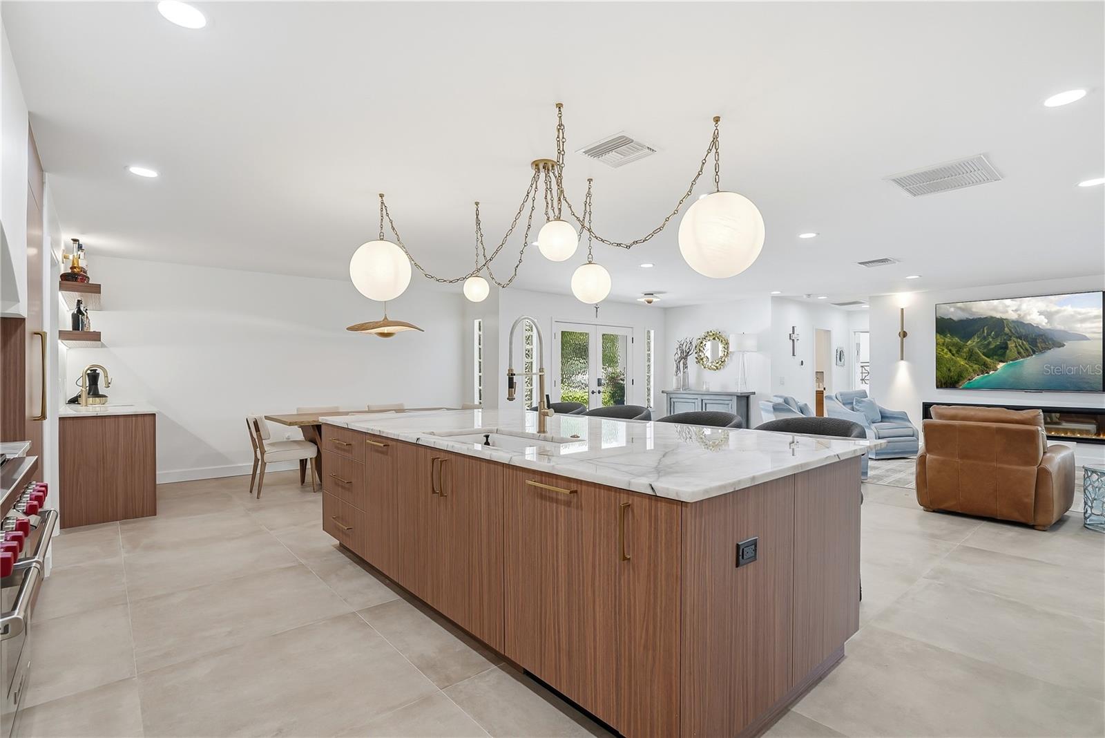 Oversize Island with Paneled Appliances