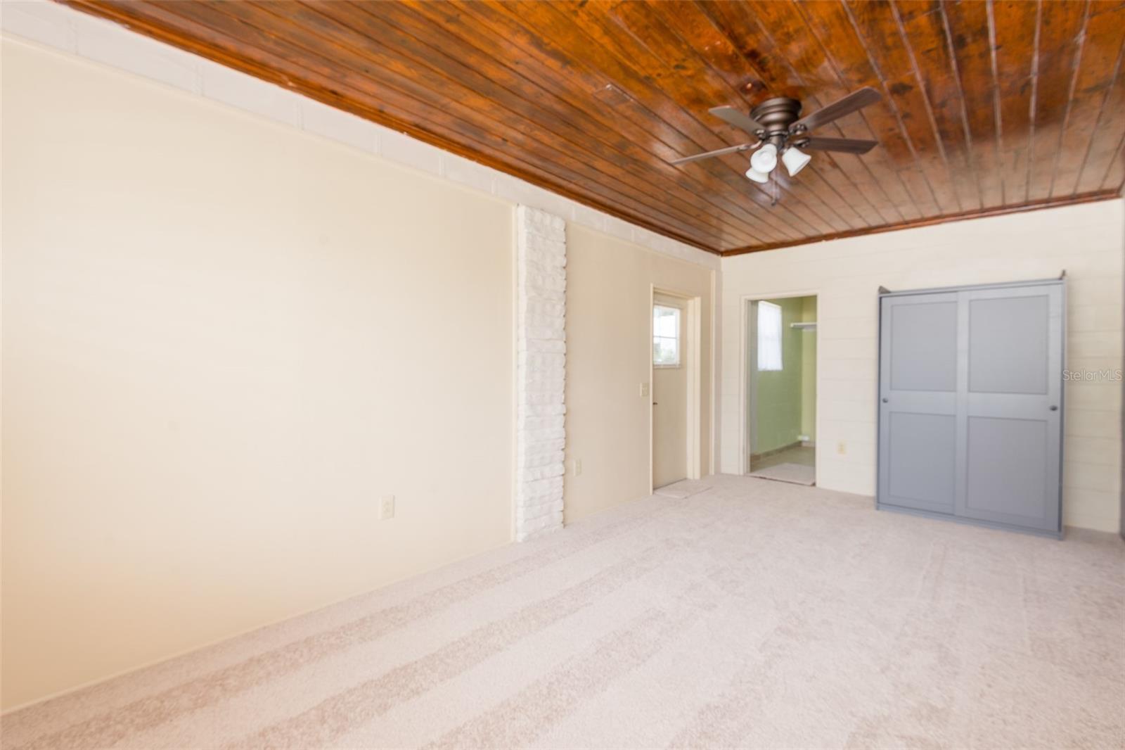 There is also an exterior door for privacy in that space.
