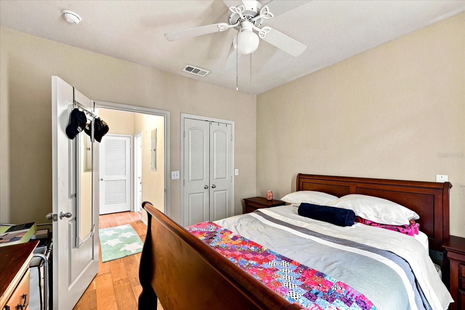 Bedroom with walk in closet