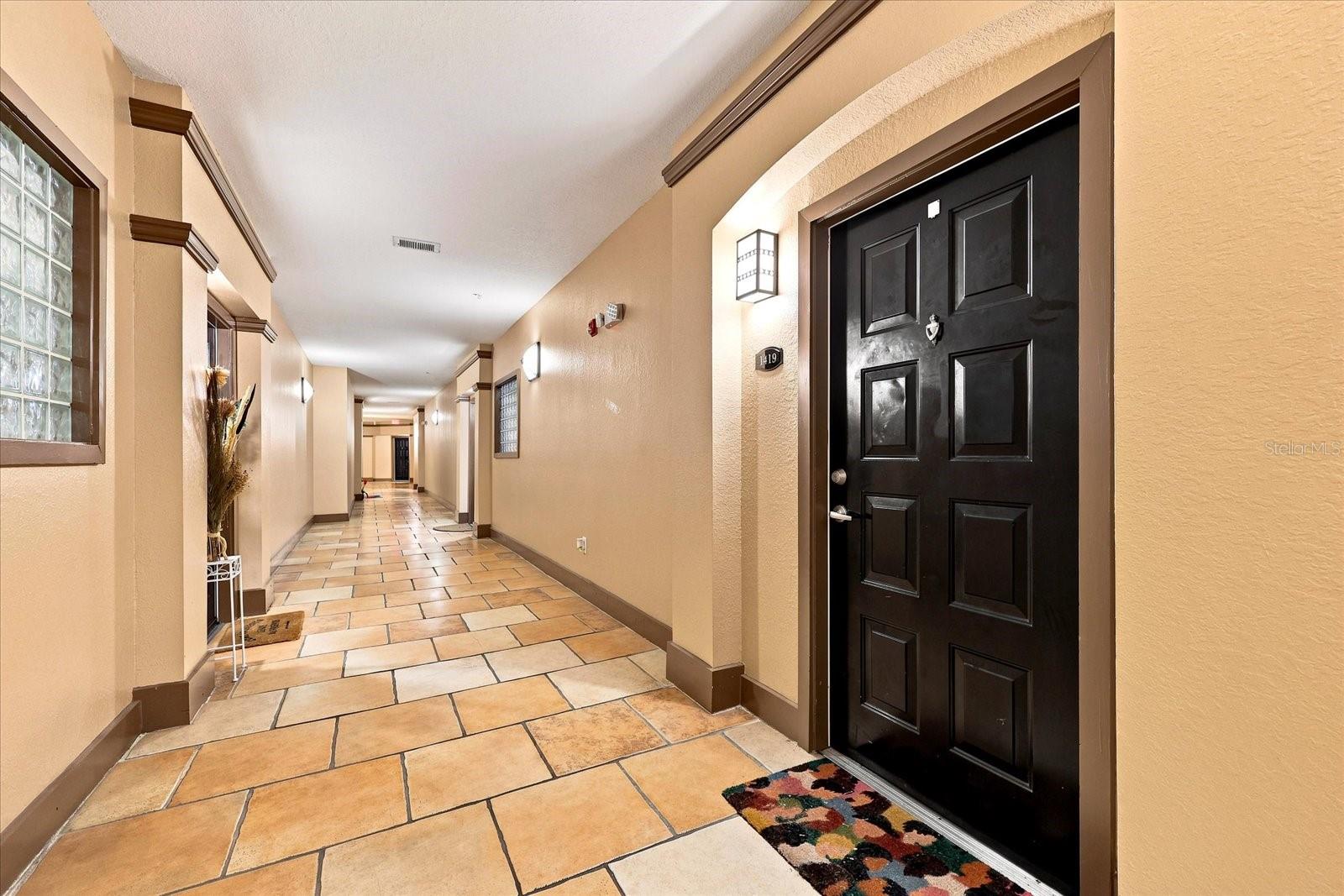 Air-Conditioned Hallway and entry door to #1419