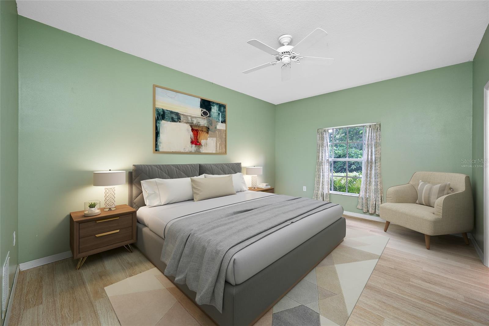Virtually Staged Primary Bedroom