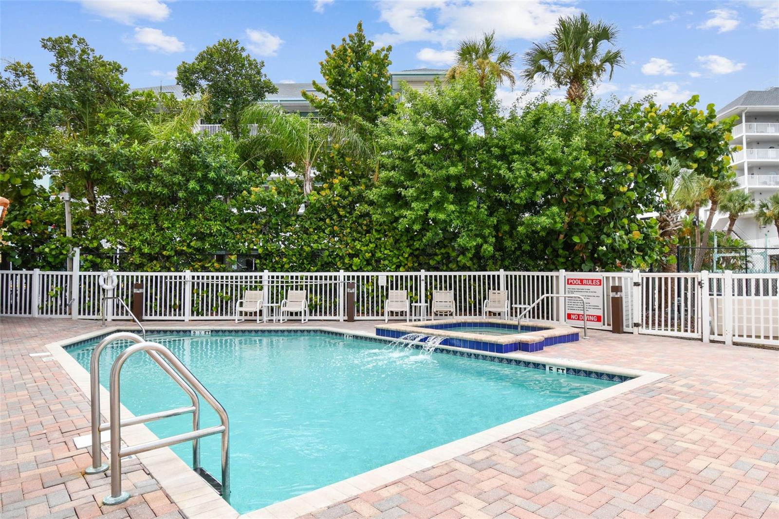 Bayside pool is perfect for lounging and cooling off after a day at the beach!