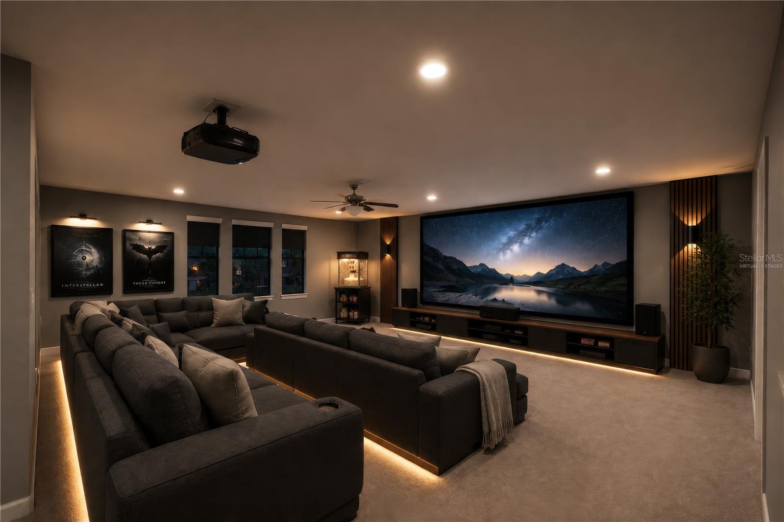 Bonus room with home theatre. Virtually staged.