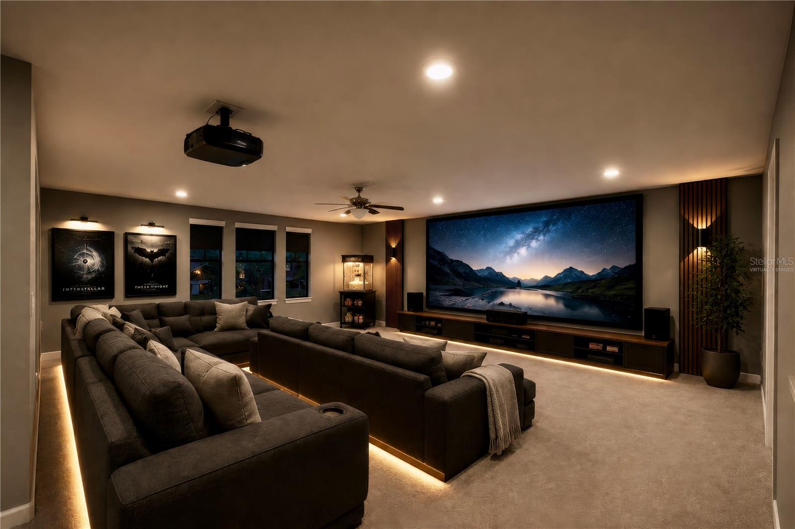Bonus room with home theatre. Virtually staged.