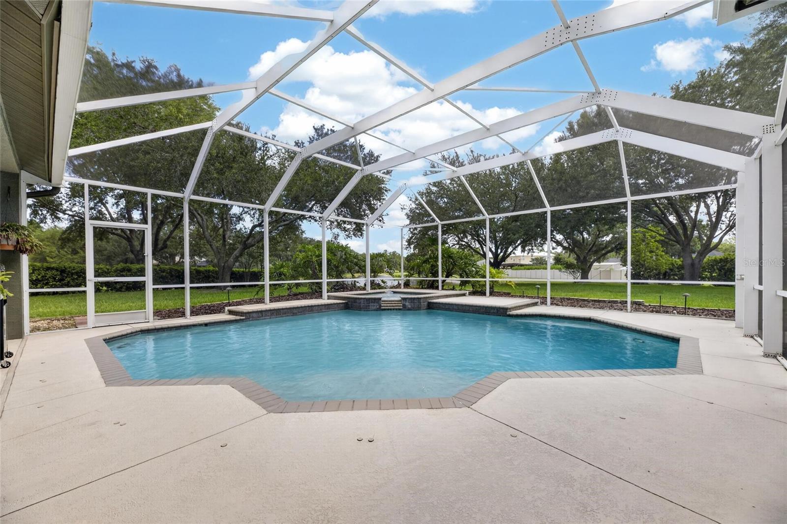 Pool and Spa Facing Pond