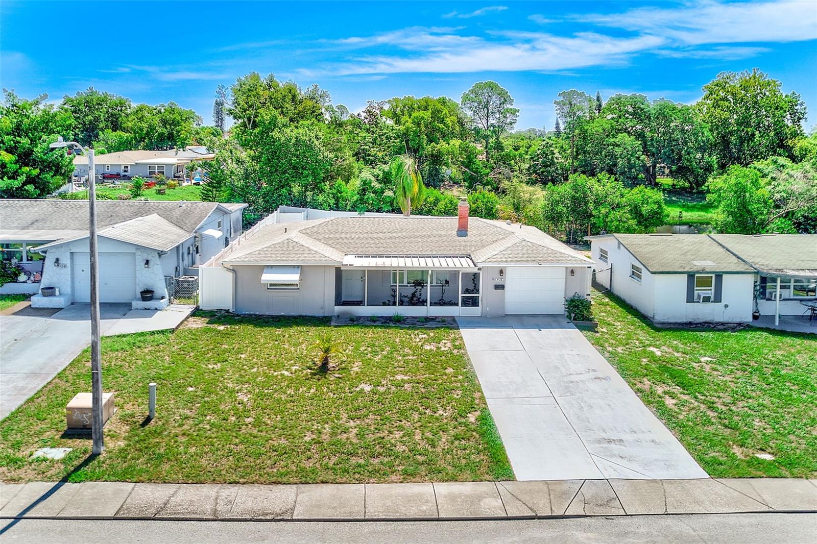 Aerial view of front of home