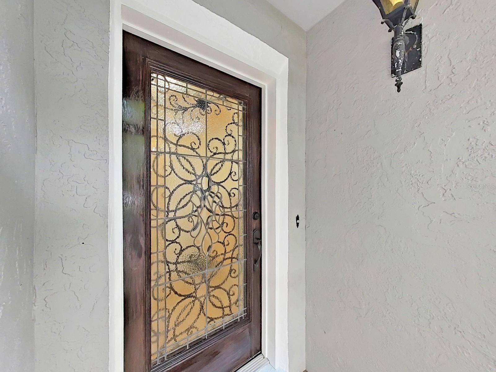 Front entrance decorative glass door