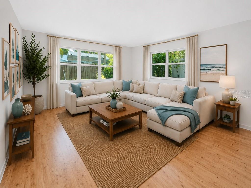 Virtually staged Main House Living Room 14x20