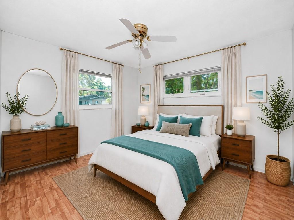 Virtually staged Main House Primary Bedroom