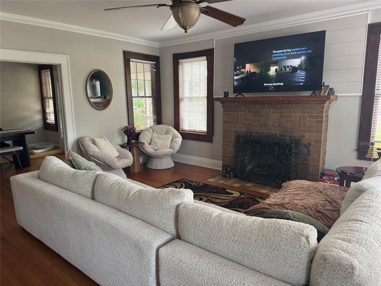 Living room with gas fireplace