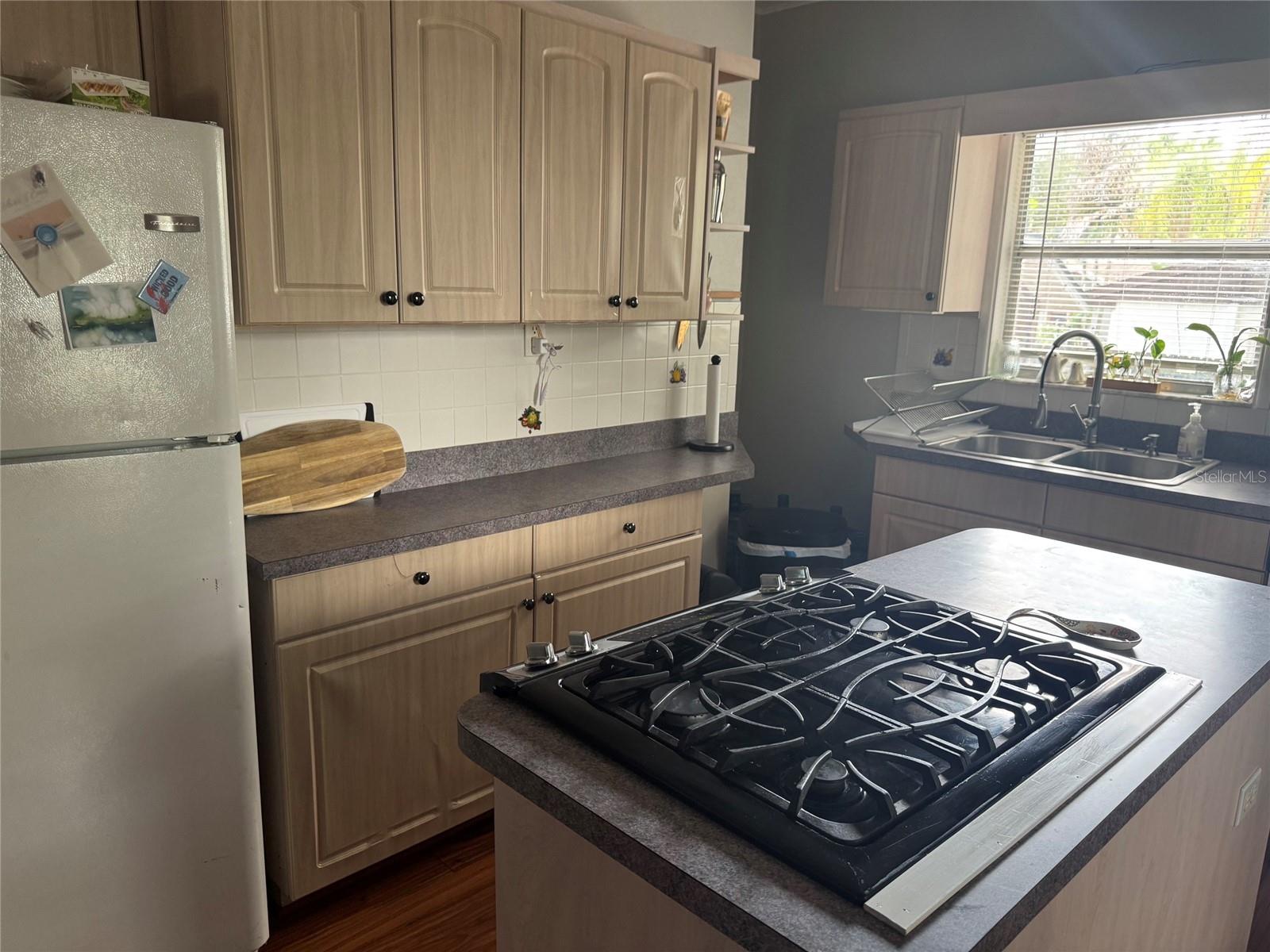 Gas stove in kitchen