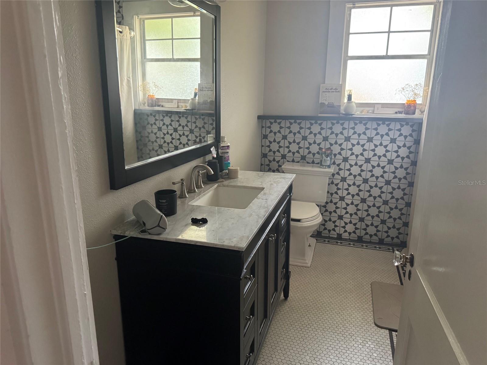 Original tile in guest bathroom