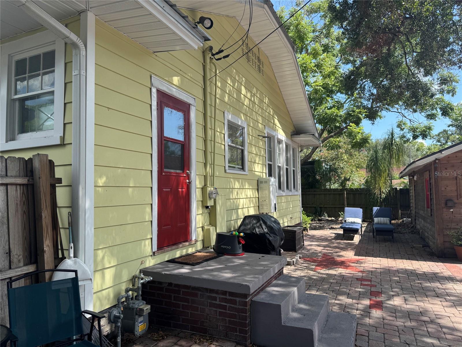 Side door of house