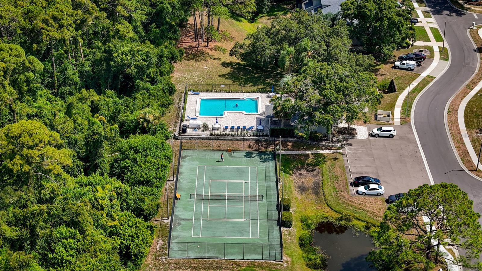 Tennis/pickleball & a neighborhood pool!