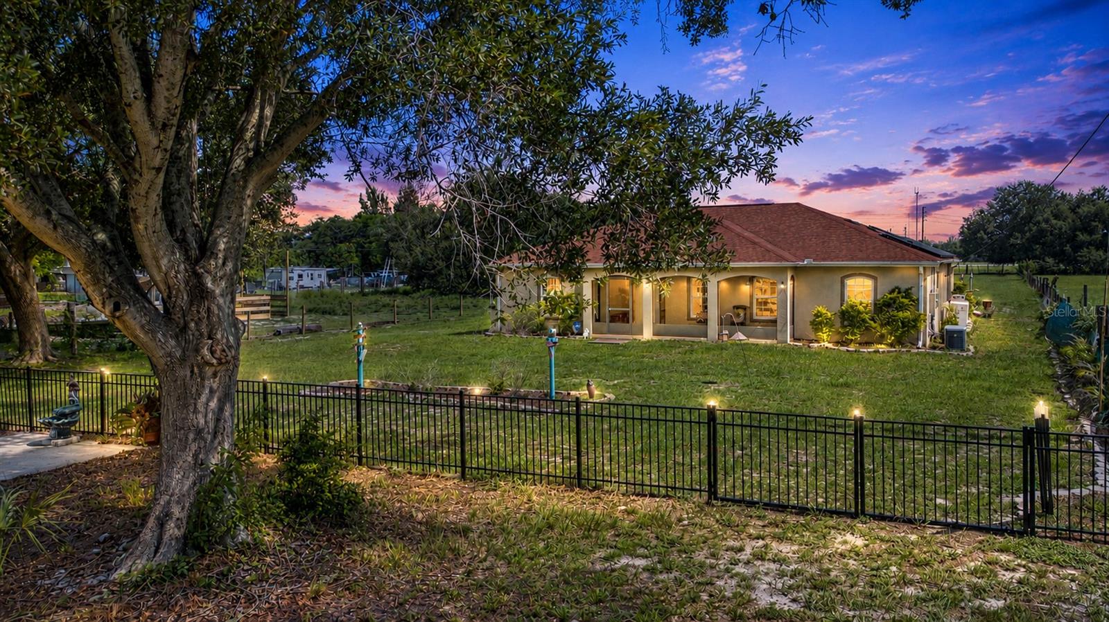 Staged twilight view