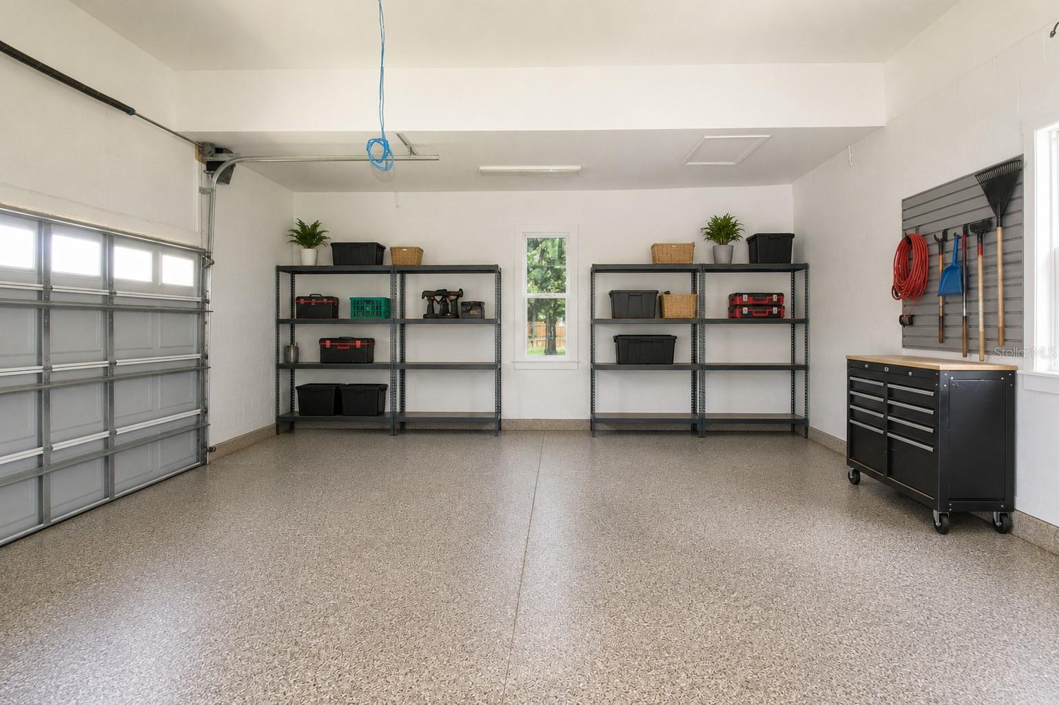 Staged view of garage