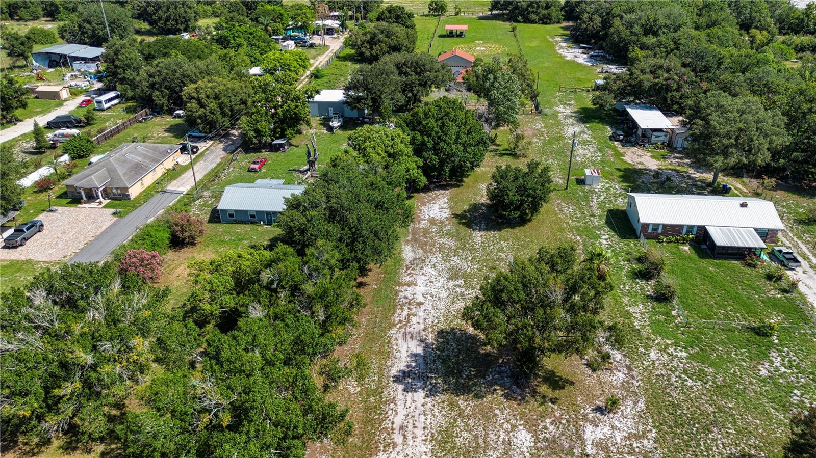 House  set back from road- natural drive way