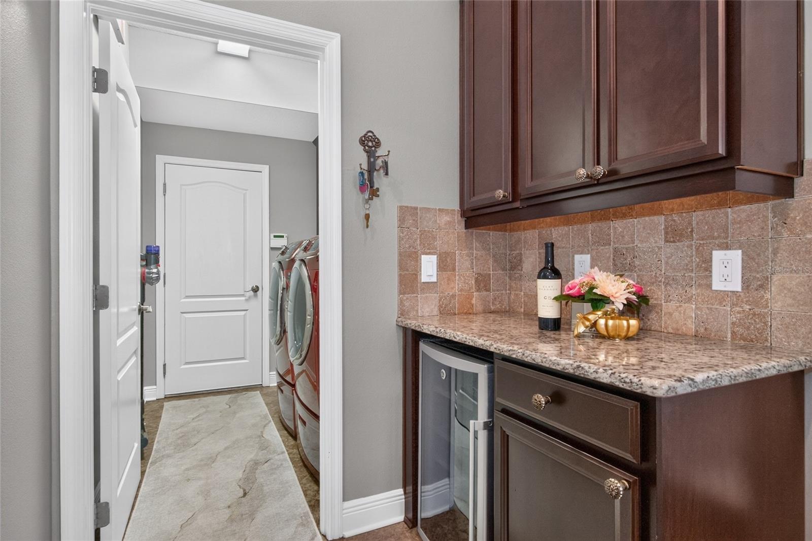 Butler's pantry with wine fridge