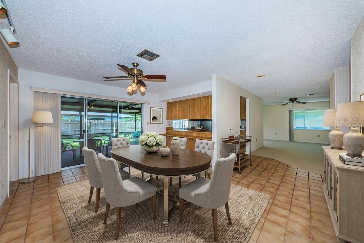 Dinette/eat in area in kitchen, virtually staged
