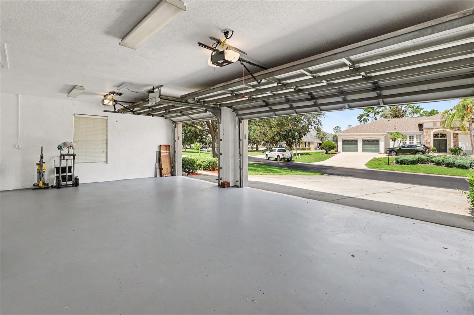 Freshly painted floor in garage