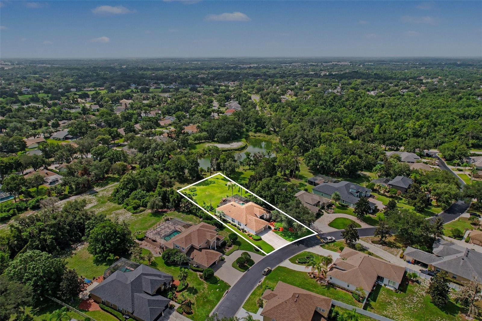 Aerial view with lot lines