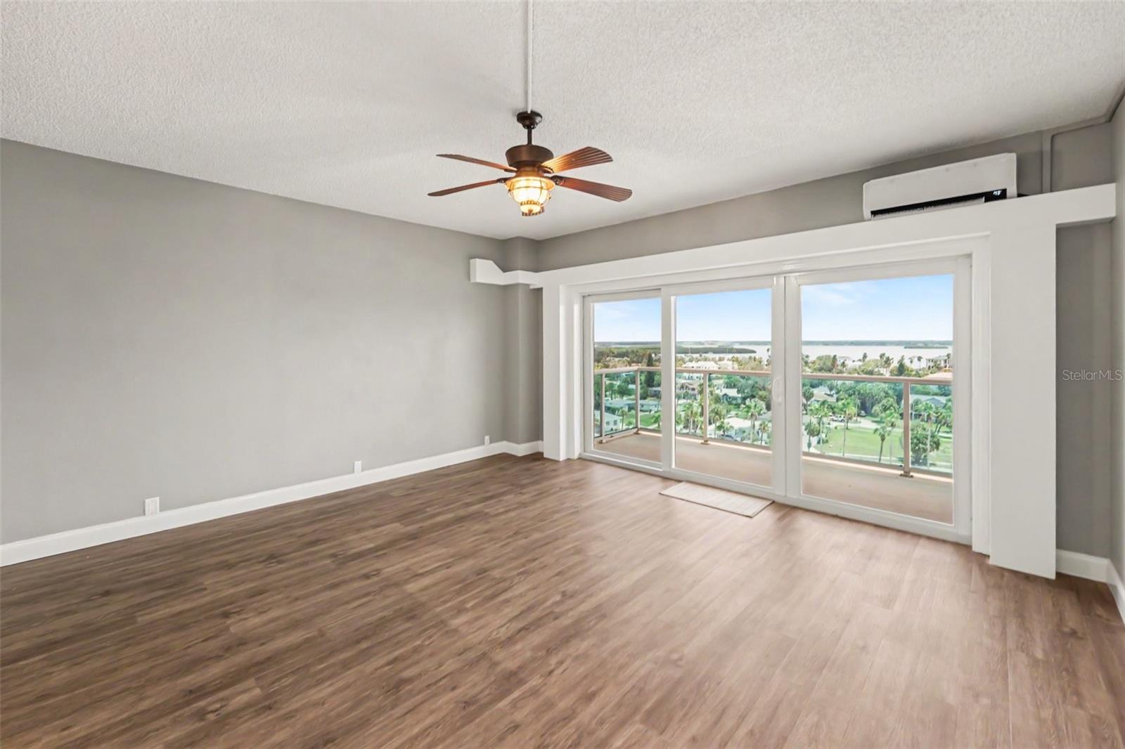 Sun glare on floor, not a defect