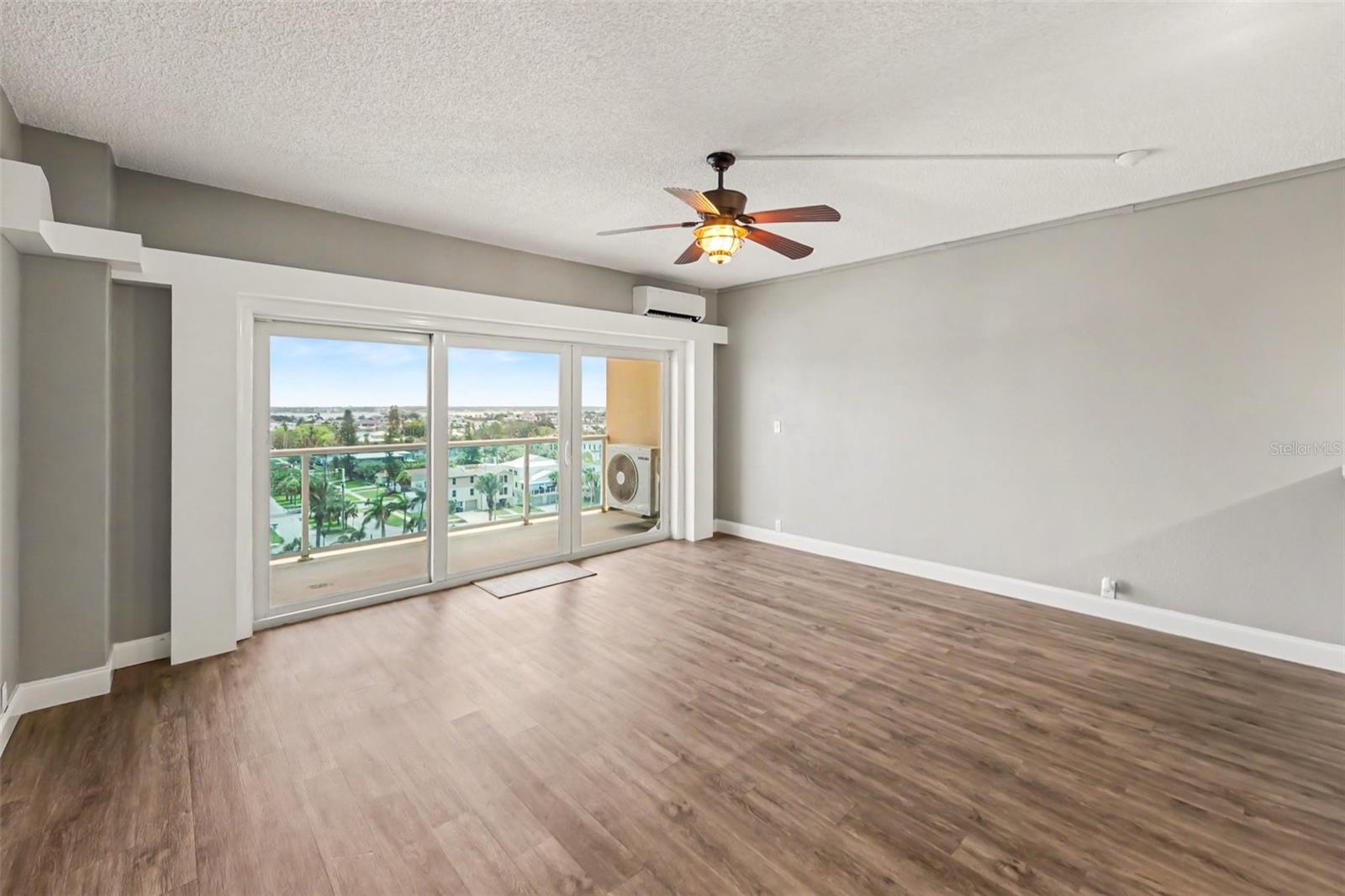 Sun glare on floor, not a defect